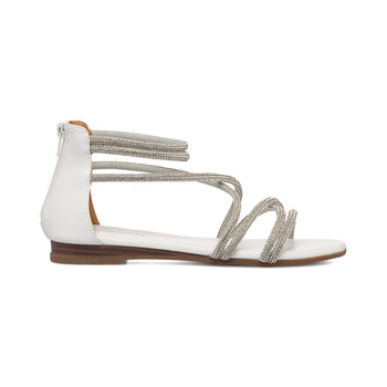 Sandali da donna bianchi con dettagli gioiello strass Lora Ferres, Donna, SKU w041001639, Immagine 0